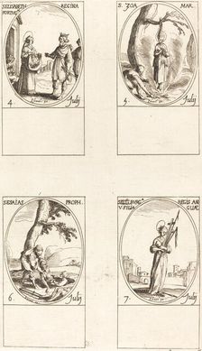 St. Elizabeth of Portugal; St. Zoe; St. Isaiah, Prophet; St. Edelburge. Creator: Jacques Callot
