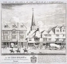 St Ethelburga-the-Virgin within Bishopsgate, London, 1736. Artist: William Henry Toms