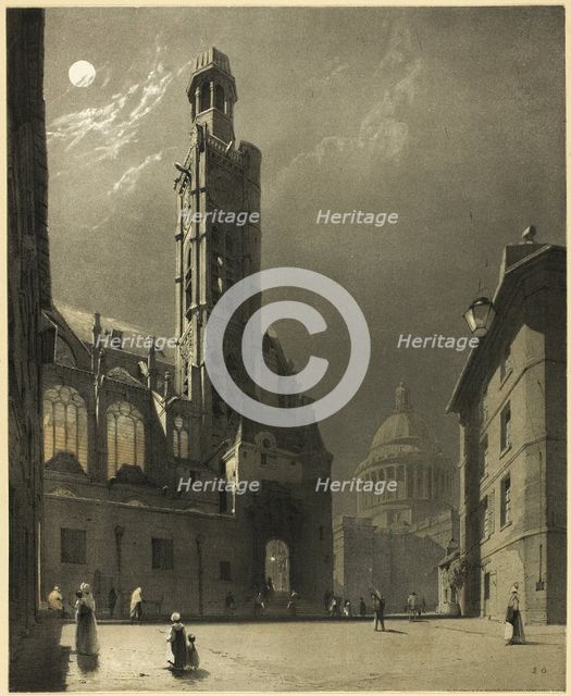 St. Etienne du Mont and the Pantheon, Paris, 1839. Creator: Thomas Shotter Boys.