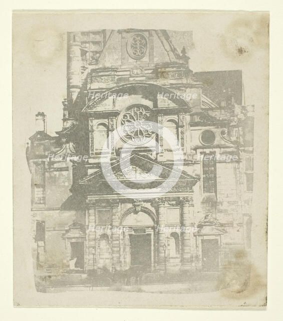 St. Etienne du Mont, Facade, c. 1853/58. Creator: William Henry Fox Talbot.