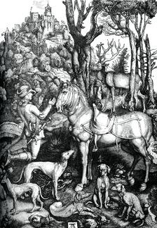 St Eustace c1501, (1870).Artist: Albrecht Dürer