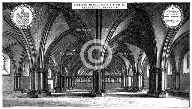 St Faith's Church in the crypt of old St Paul's Cathedral, London, 1657 (1892).Artist: Wenceslaus Hollar