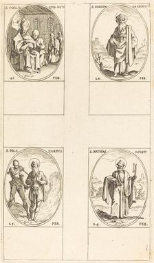 St. Felix; St. Joseph of Arimathea; St. Polycarpe; St. Matthias, Apostle. Creator: Jacques Callot