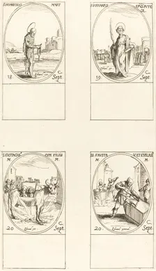 St. Ferreolus; St. Januarius; St. Eustachius & his Children; Sts. Fausta & Evelasius. Creator: Jacques Callot
