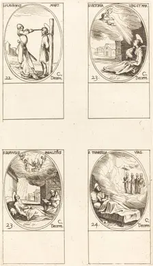 St. Flavian; St. Victoria; St. Servulus; St. Tharsilla. Creator: Jacques Callot