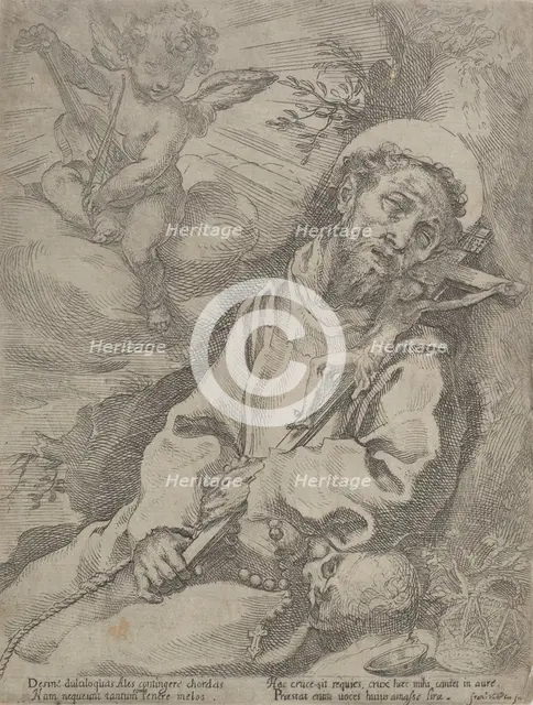 St Francis consoled by a musical angel,  c.1595. Creator: Francesco Vanni.