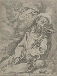St Francis consoled by a musical angel, c.1595. Creator: Francesco Vanni