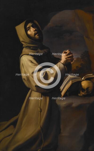 St Francis in Meditation, about 1650-55. Creator: Francisco de Zurbaran.