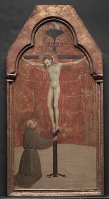 St. Francis Kneeling before Christ on the Cross, 1437-1444. Creator: Sassetta (Italian, 1392-1450)