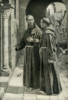 St. Francis of Assisi and the Young Monk Returning from a Preaching Tour 1936. Creator: Unknown
