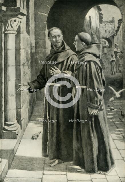 'St. Francis of Assisi and the Young Monk Returning from a Preaching Tour', 1936. Creator: Unknown.
