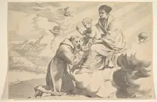 St. Francis of Assisi Adoring the Christ Child on the Virgin's Lap. Creator: Claude Mellan
