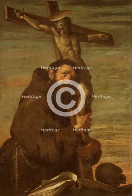 St Francis of Assisi embracing a crucifix, c1600-1640. Creator: Bernardo Strozzi.
