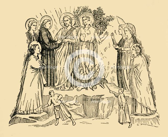 'St. Francis of Assisi Takes the 'Lady Poverty' To Be His Bride', c1930. Creator: Unknown.