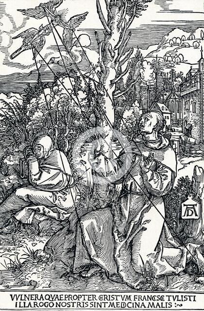 'St Francis Receiving the Stigmata', 1504 (1906). Artist: Albrecht Durer.