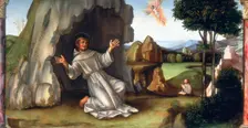 St Francis Receiving the Stigmata late 15th-early 16th century. Artist: Francesco Francia