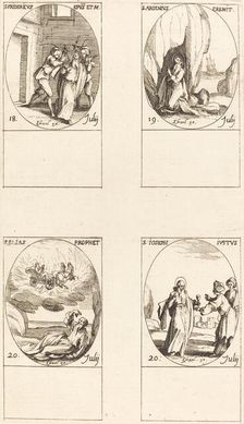 St. Frederick; St. Arsenius, Hermit; St. Elias, Prophet; St. Joseph the Just. Creator: Jacques Callot