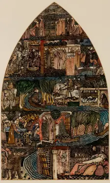 St Frideswide - Design for Stained Glass Window, Christchurch Oxford, 1859. Creator: Sir Edward Coley Burne-Jones