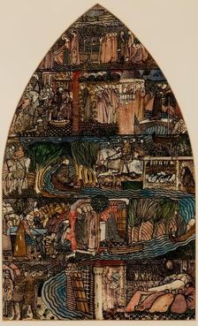 St Frideswide - Design for Stained Glass Window, Christchurch Oxford, 1859. Creator: Sir Edward Coley Burne-Jones