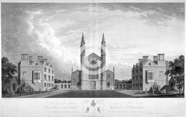 St Katherine's Hospital, Regent's Park, London, 1827. Artist: G Reeve