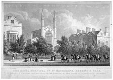 St Katherine's Hospital, Regent's Park, London, 1827. Artist: William Tombleson