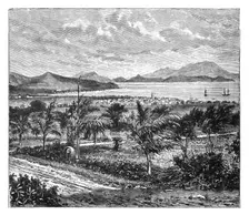 St Kitts, view taken from Nevis c1890
