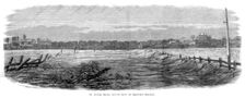 St Kilda Road, south side of Prince's Bridge - Floods at Melbourne, Australia, 1864