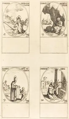 St. Helen; St. Donatus; St. Ludovicus, Bishop; St. Bernard. Creator: Jacques Callot