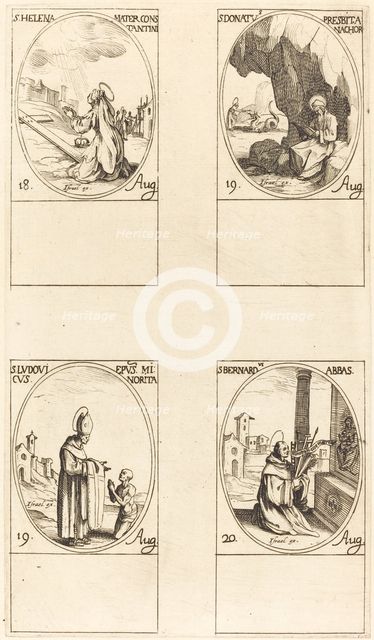 St. Helen; St. Donatus; St. Ludovicus, Bishop; St. Bernard. Creator: Jacques Callot.