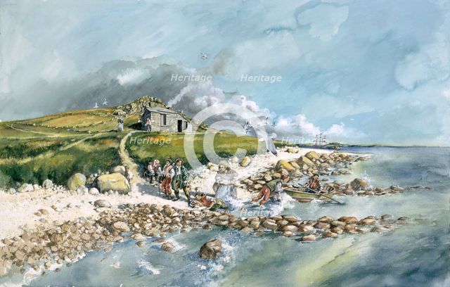 St Helen's Quarantine Station, c1764, Isles of Scilly, (c1990-2010). Artist: Peter Dunn.