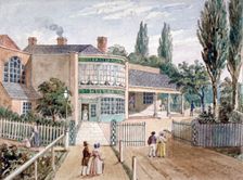 St Helena tea gardens, Lower Road, Rotherhithe, London, c1860. Artist: Anon