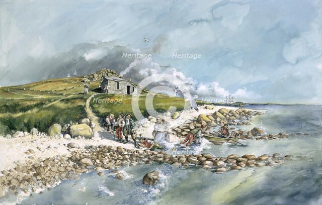 St Helen's Quarantine Station, c1764, Isles of Scilly, (c1990-2010). Artist: Peter Dunn.