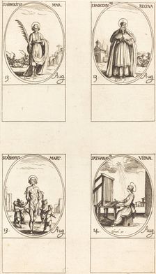 St. Hippolytus; St. Radegund, Queen; St. Cassian; St. Athanasia. Creator: Jacques Callot