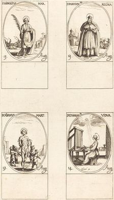 St. Hippolytus; St. Radegund, Queen; St. Cassian; St. Athanasia. Creator: Jacques Callot