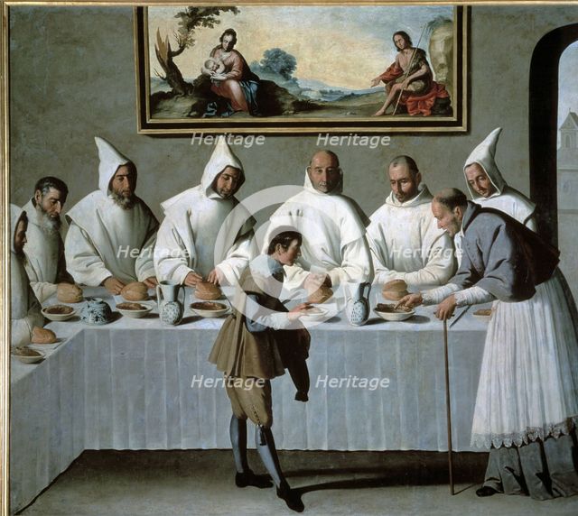  'St. Hugh in the Refectory of the Carthusians', oil by Francisco de Zurbaran.