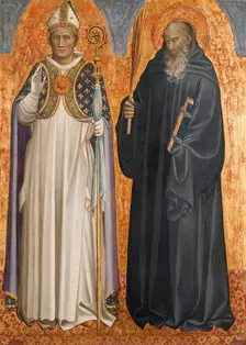 St Hugh of Lincoln and St Benedict of Nursia. Creator: Gherardo di Jacopo
