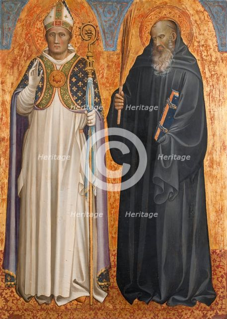 St Hugh of Lincoln and St Benedict of Nursia. Creator: Gherardo di Jacopo.