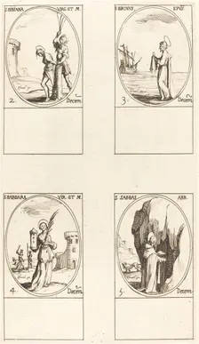 St. Irene & Companions; St. Christiana; Sts. Anania, Azaria & Misael; St. Florianus &. Creator: Jacques Callot