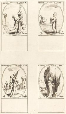 St. Irene & Companions; St. Christiana; Sts. Anania, Azaria & Misael; St. Florianus &. Creator: Jacques Callot