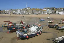 St Ives harbour at low tide, Cornwall. Creator: Peter Thompson