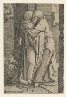 St. Joachim Embracing St. Anna, 1520. Creator: Lucas van Leyden