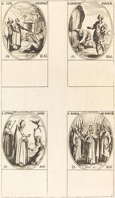 St. Job, Prophet; St. Gangulphus; St. Epiphanius; St. Mary of Martyrs. Creator: Jacques Callot