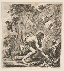 St. John the Baptist Drawing Water from a Spring, ca. 1649. Creator: Stefano della Bella