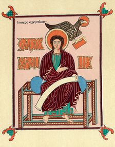 St John the Evangelist from the Lindisfarne (Durham) Gospel Book, c720