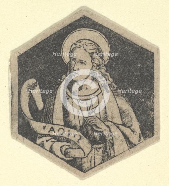 St John the Evangelist, holding a banderole (possibly a modern impression), ca. 1480-1520. Creator: Anon.