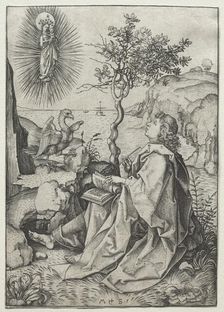 St. John the Evangelist on the Isle of Patmos. Creator: Martin Schongauer (German, c.1450-1491)