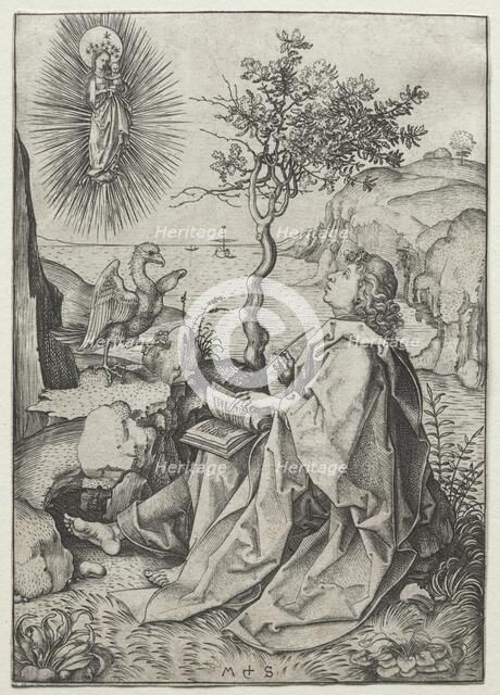 St. John the Evangelist on the Isle of Patmos. Creator: Martin Schongauer (German, c.1450-1491).
