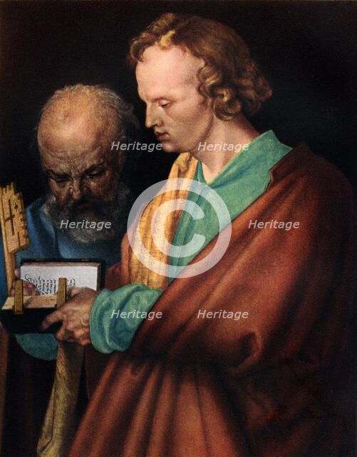 'St John with St Peter', (detail), 1526, (1936). Artist: Albrecht Dürer