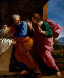 St. John and St. Peter at Christ's Tomb, c1640. Creator: Giovanni Francesco Romanelli