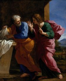 St. John and St. Peter at Christ's Tomb, c1640. Creator: Giovanni Francesco Romanelli